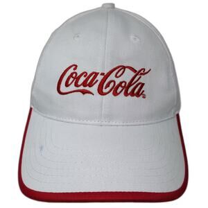 K-Products Coca-Cola Baseball Cap White Red Embroidered Strapback Hat One Size